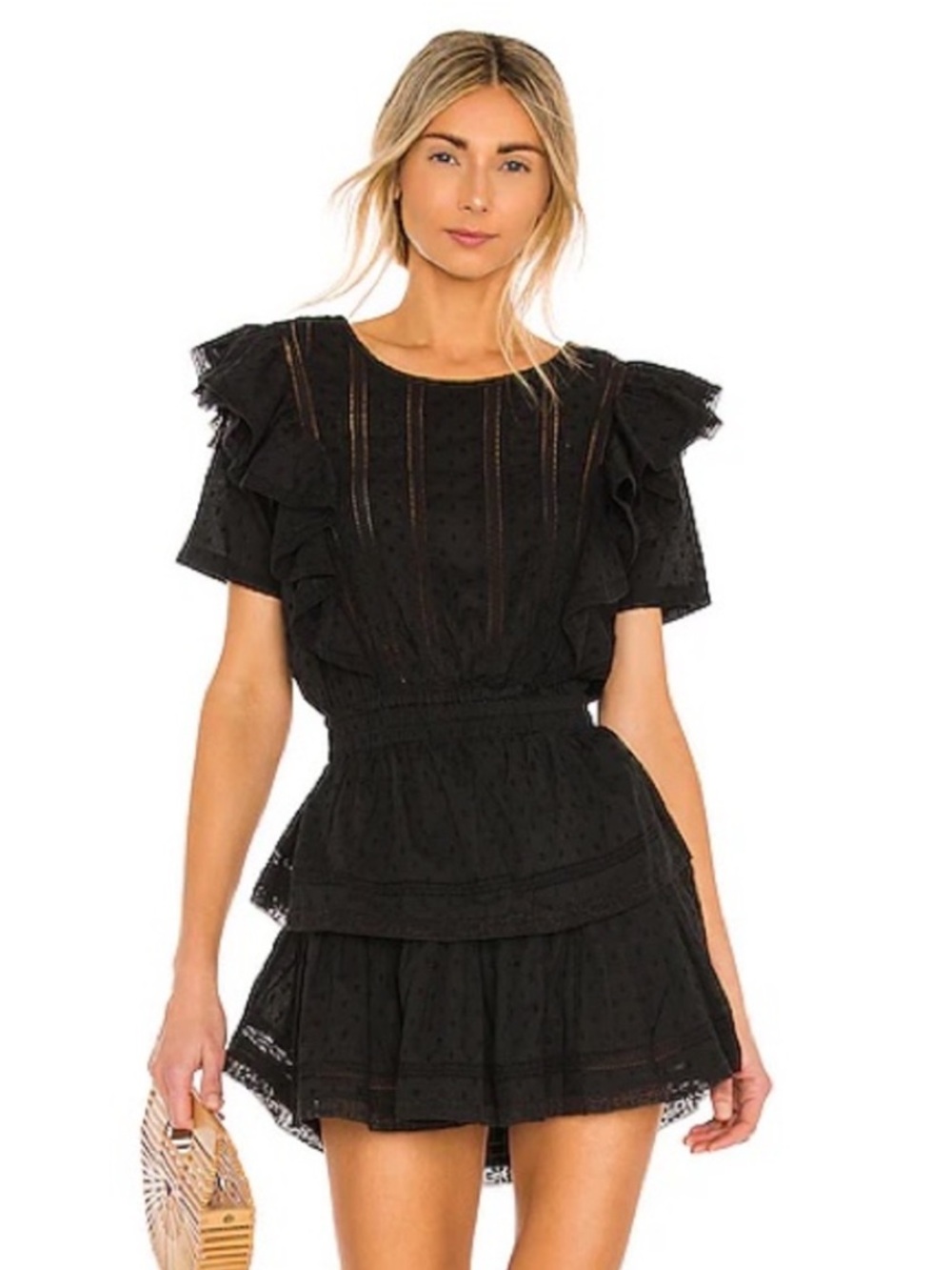 Love Shack Fancy Loveshackfancy Black Natasha Dress P